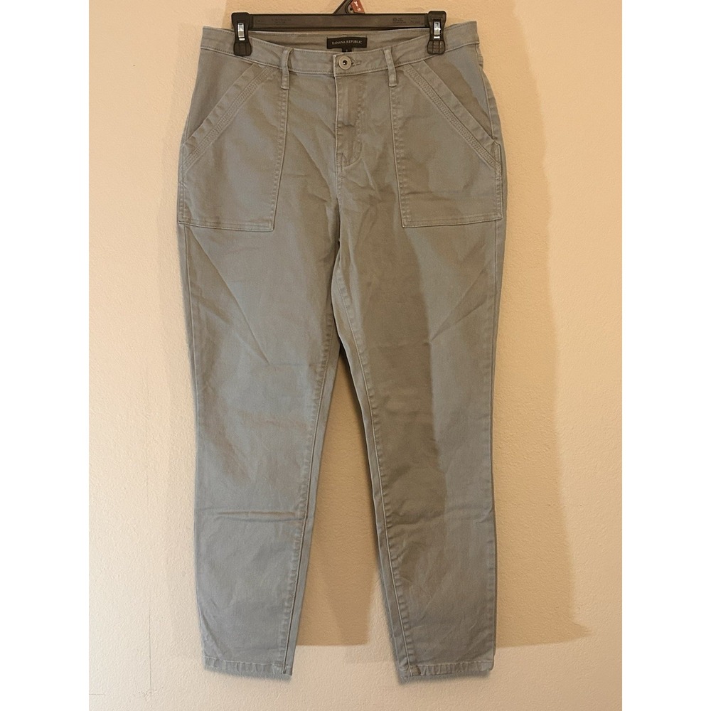 Banana Republic Sage Green High-Rise Utility Twill Pants Size 8
